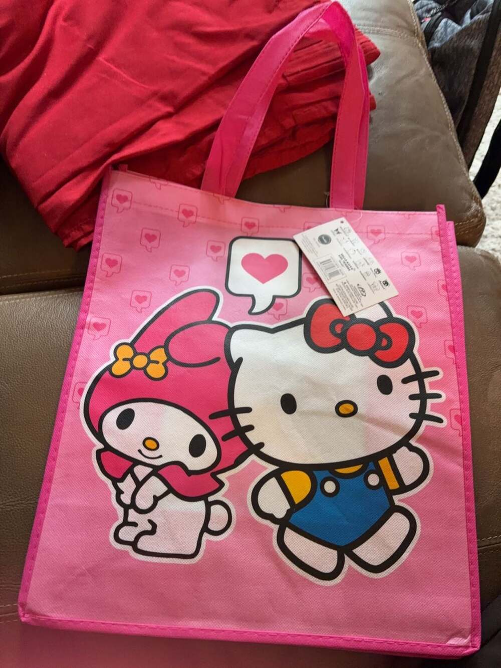 Sanrio Hello Kitty and My Melody Pink Reusable Tote Bag